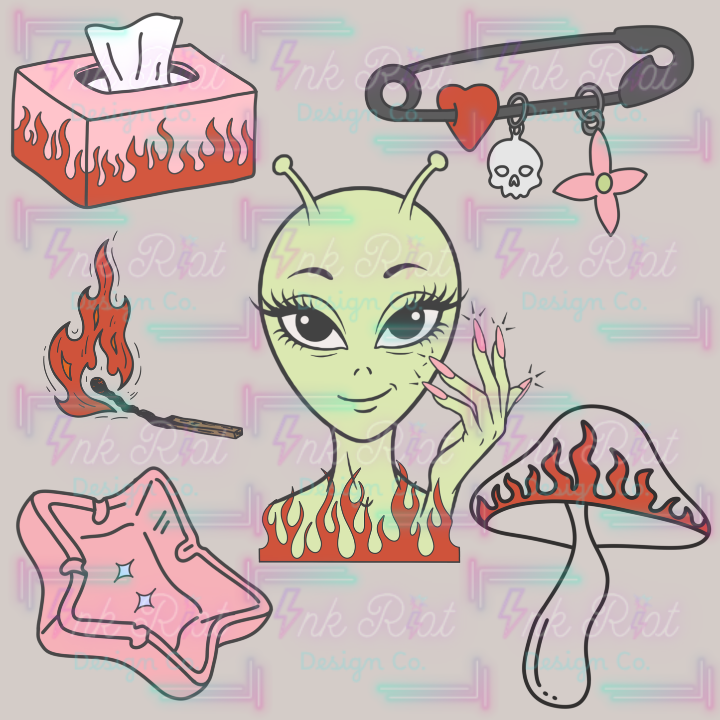 Flaming 51 Clipart Bundle - COMMERCIAL USE ONLY