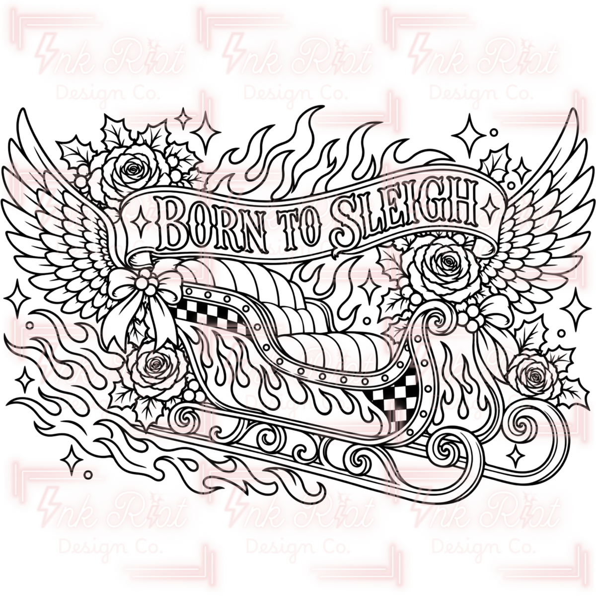 Born To Sleigh Colorable PNG - EXCLUSIVE - NO CODES