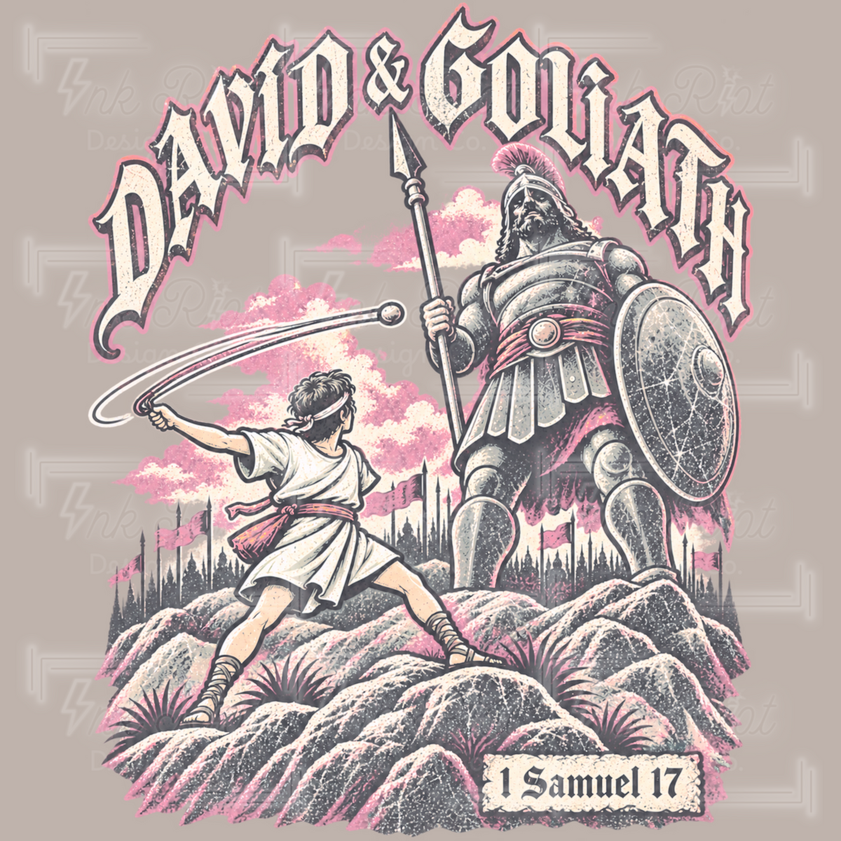 Pink David & Goliath PNG