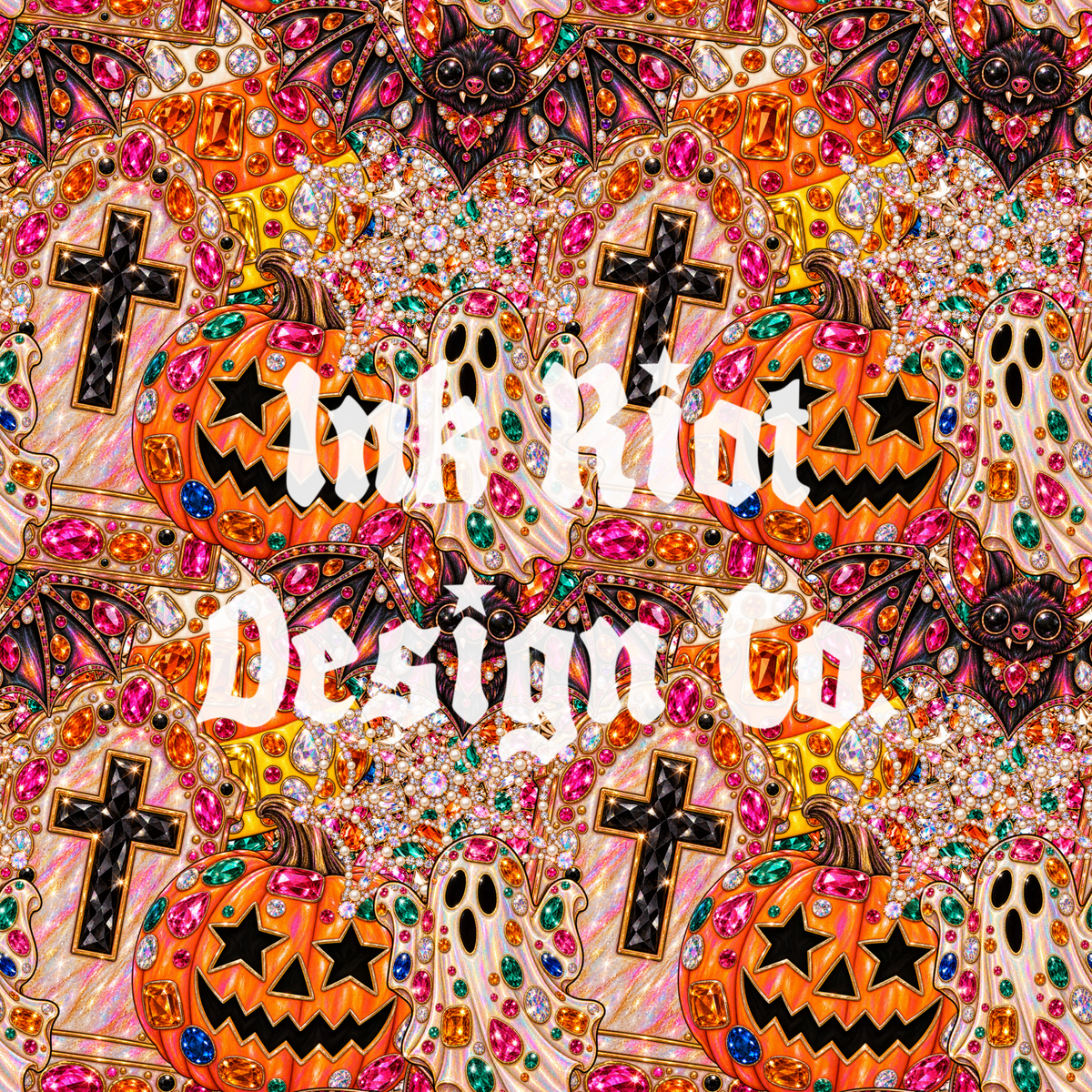Jeweled Halloween Seamless