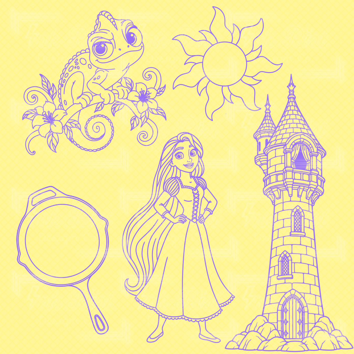Frying Pan Princess Stamp Set - PROCREATE ONLY