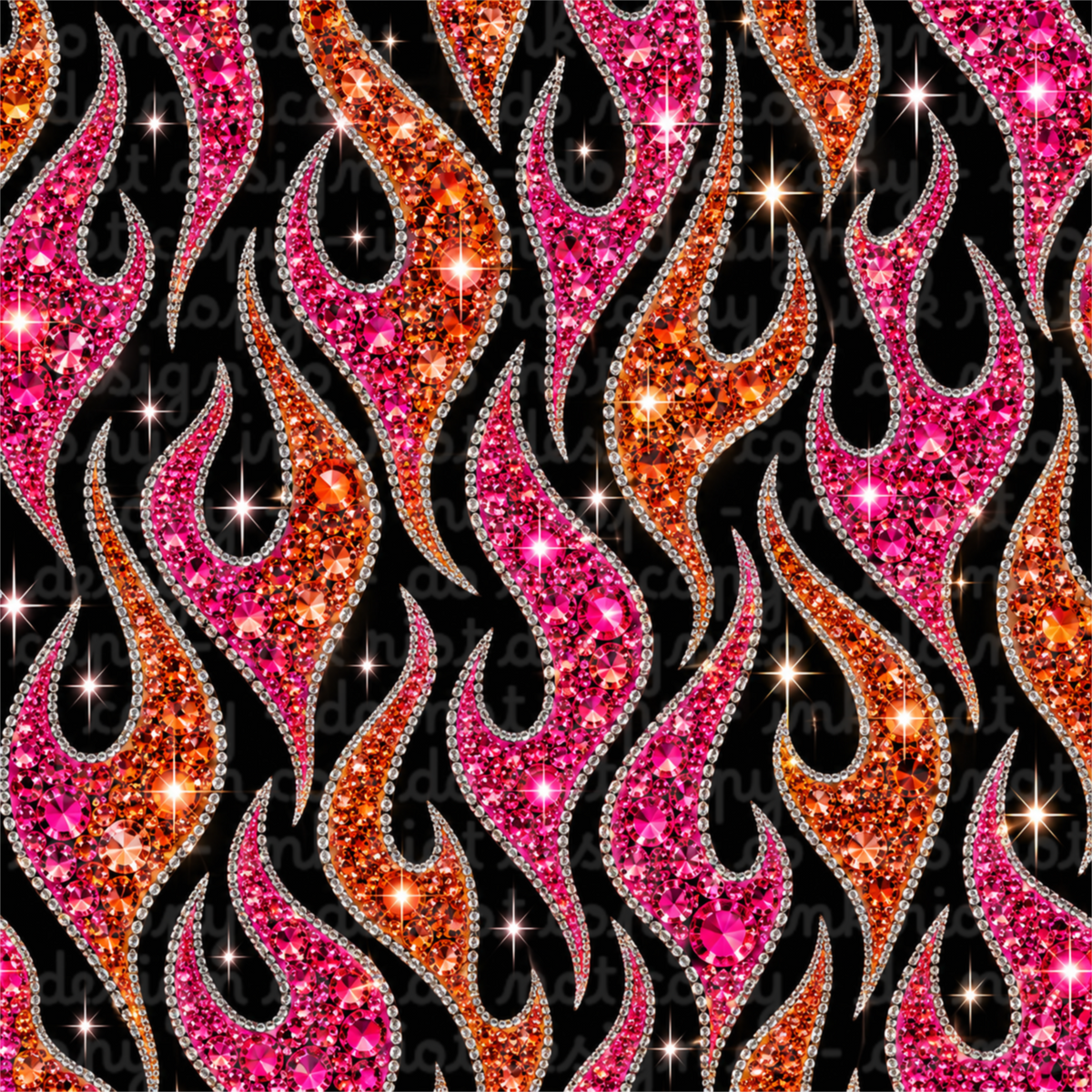 Rhinestone Flames Digital Paper ★NOT SEAMLESS★