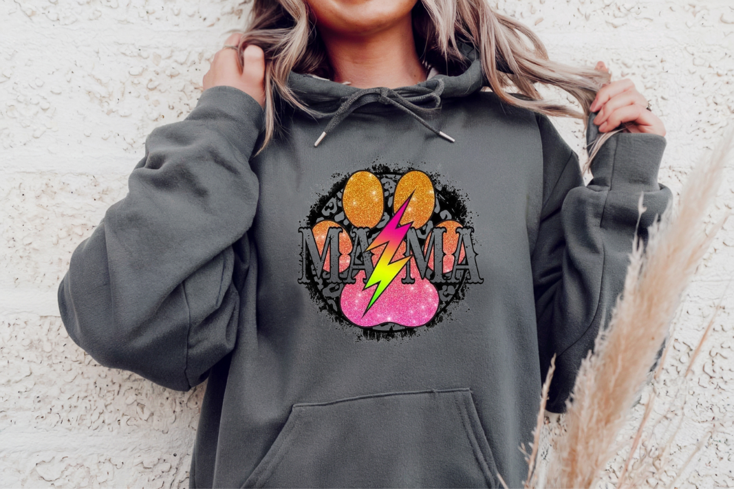 Fur Mama Lightning Paw Print Hoodie