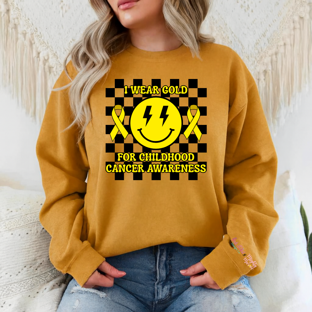Mighty Marloe Smiley & Checkered Sweatshirt
