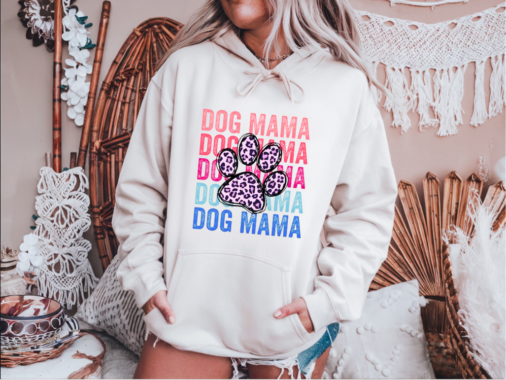 Dog Mama Paw Print Hoodie