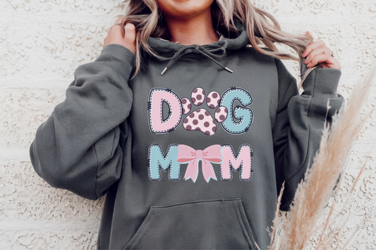 Dog Mom Paw & Bow Hoodie