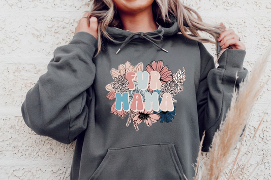 Fur Mama Flowers Hoodie