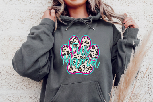 Fur Mama Leopard Paw Print Hoodie