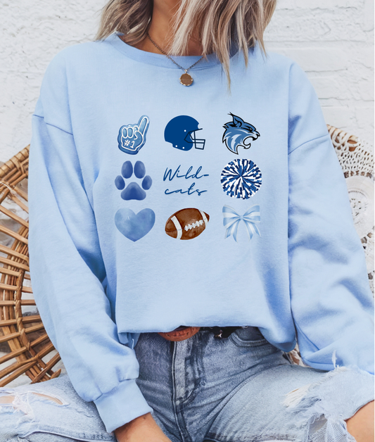 Wildcats Football Icons Sweatshirt