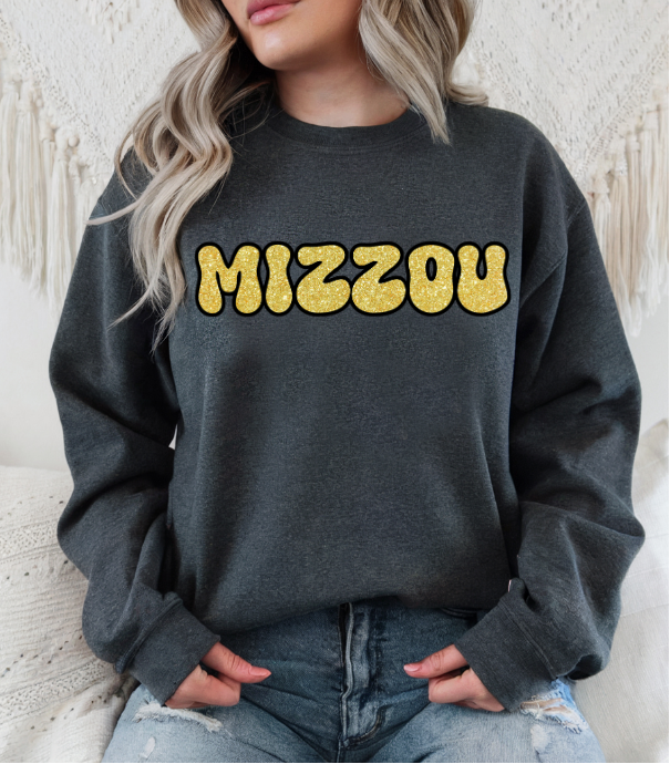Gold Glitter Mizzou Sweatshirt