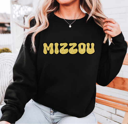 Gold Glitter Mizzou Sweatshirt