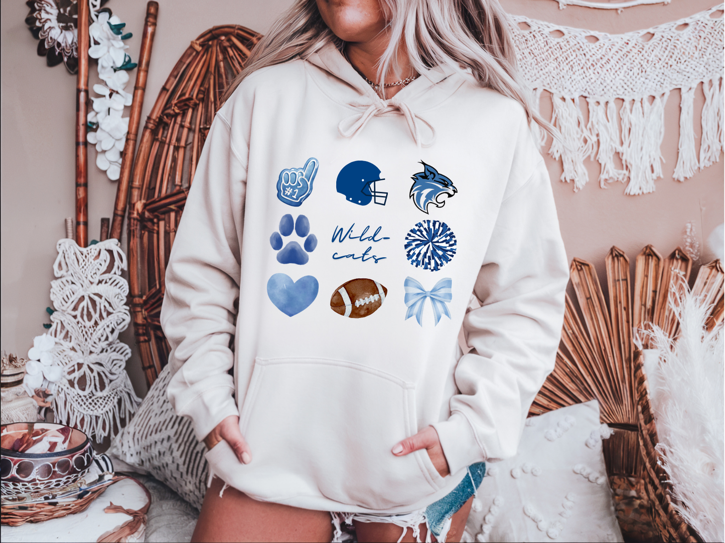 Wildcats Football Icons Hoodie