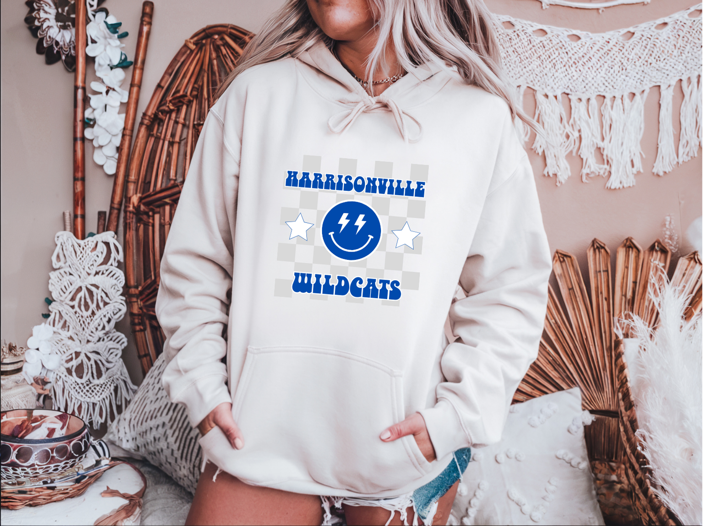 Wildcats Checkered Smiley Hoodie