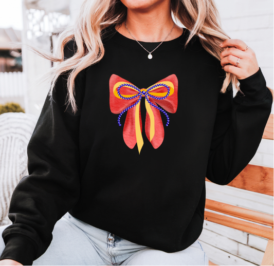 Red & Blue Kansas Bow Sweatshirt