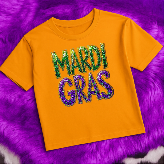 Faux Sequin Mardi Gras