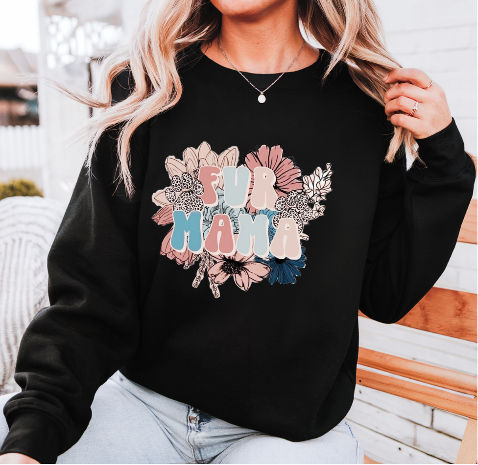 Fur Mama Flowers Sweatshirt