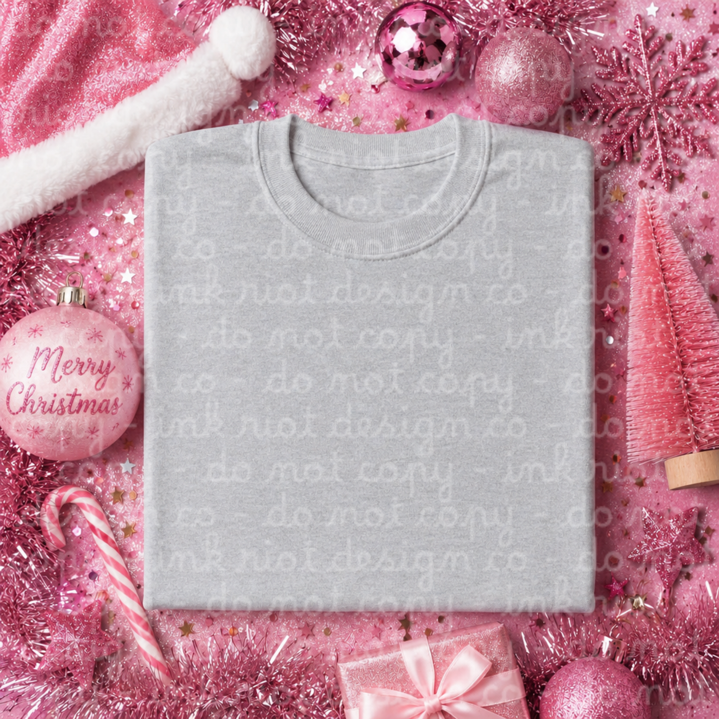 Gray Pink Christmas Mock
