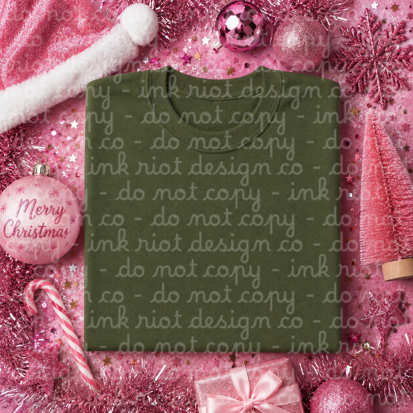Green Pink Christmas Mock