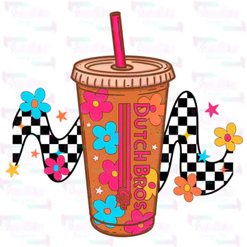 Checker Flower DB DTF
