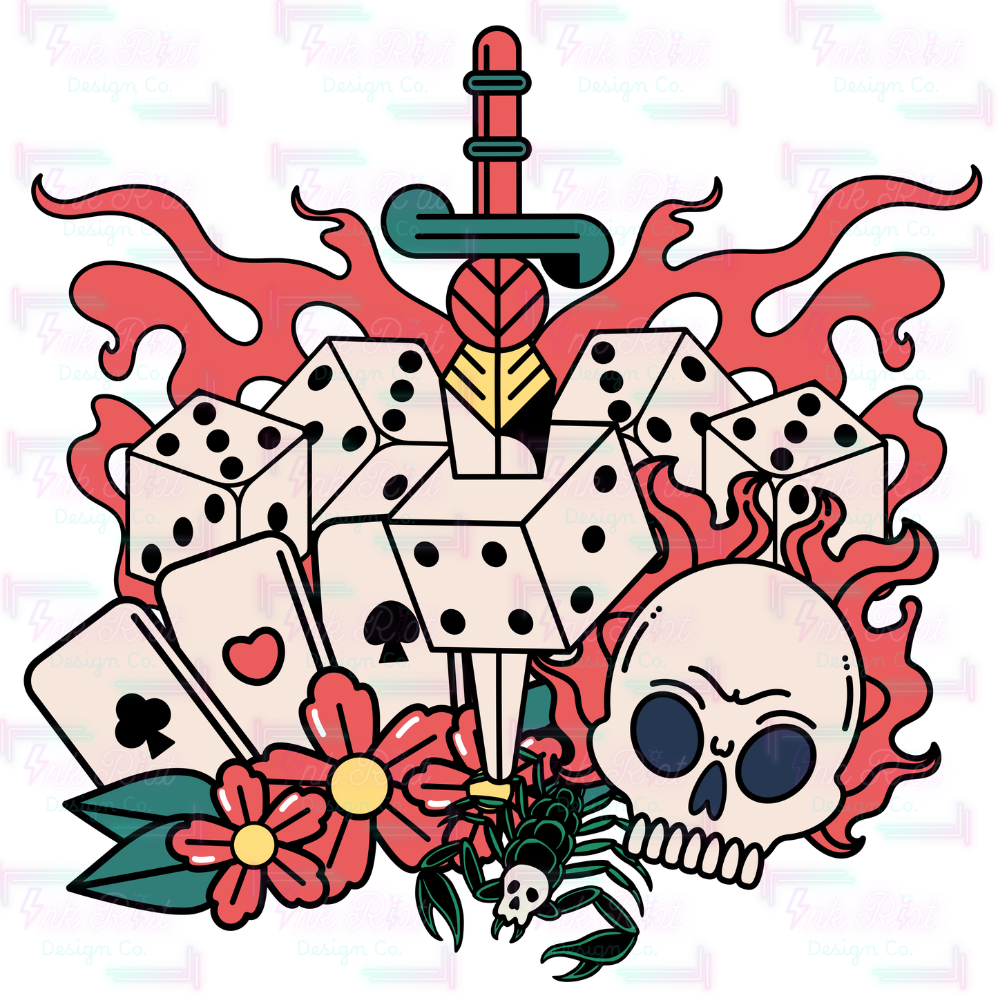 High Roller Flames PNG
