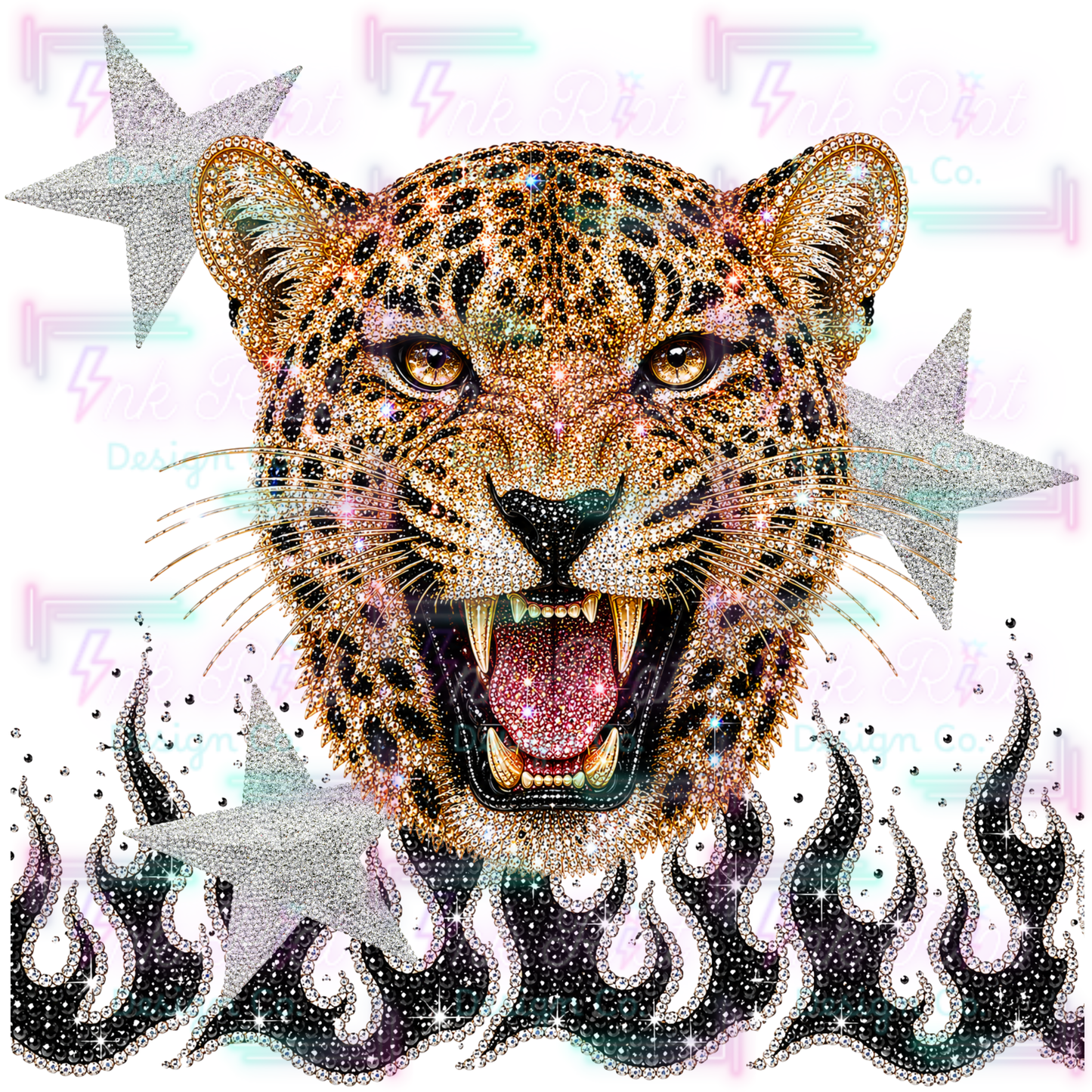 Flaming Leopard PNG
