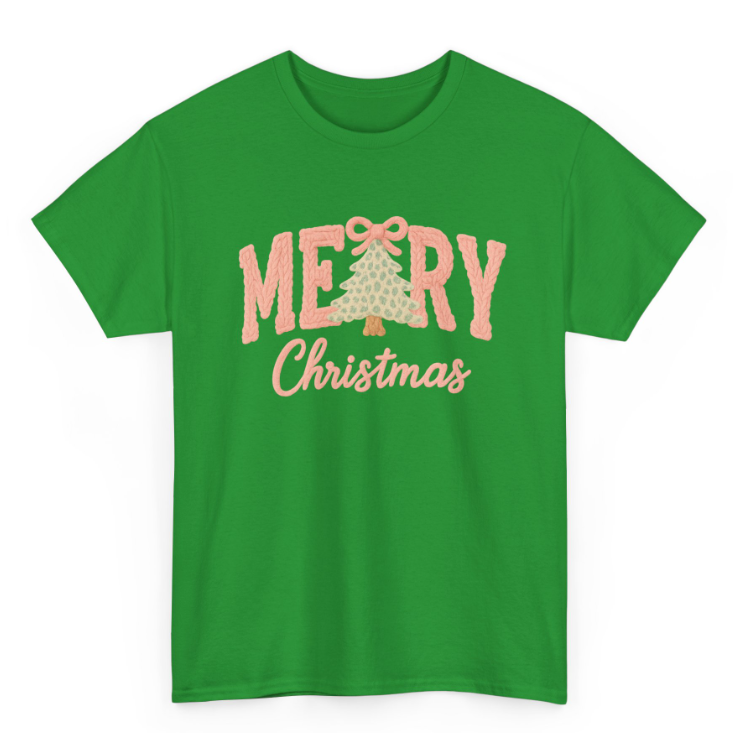 Faux Yarn Merry Christmas Pink & Green