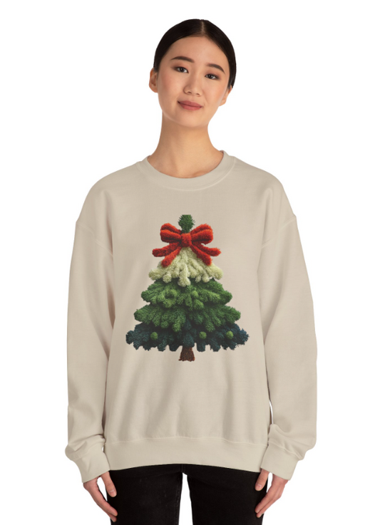 Faux Yarn Red & Green Tree