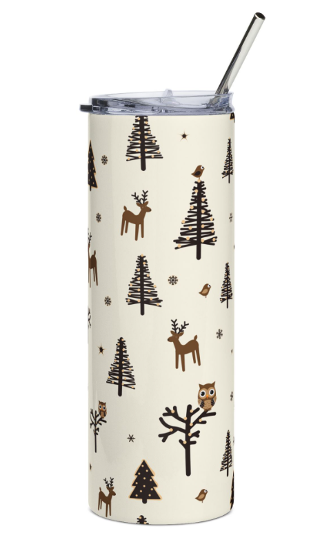 Christmas Reindeer & Owls Tumbler