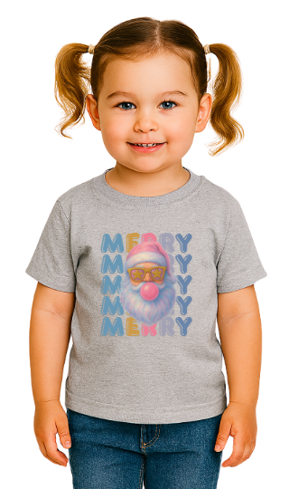 Youth Merry Santa Bubblegum T-Shirt