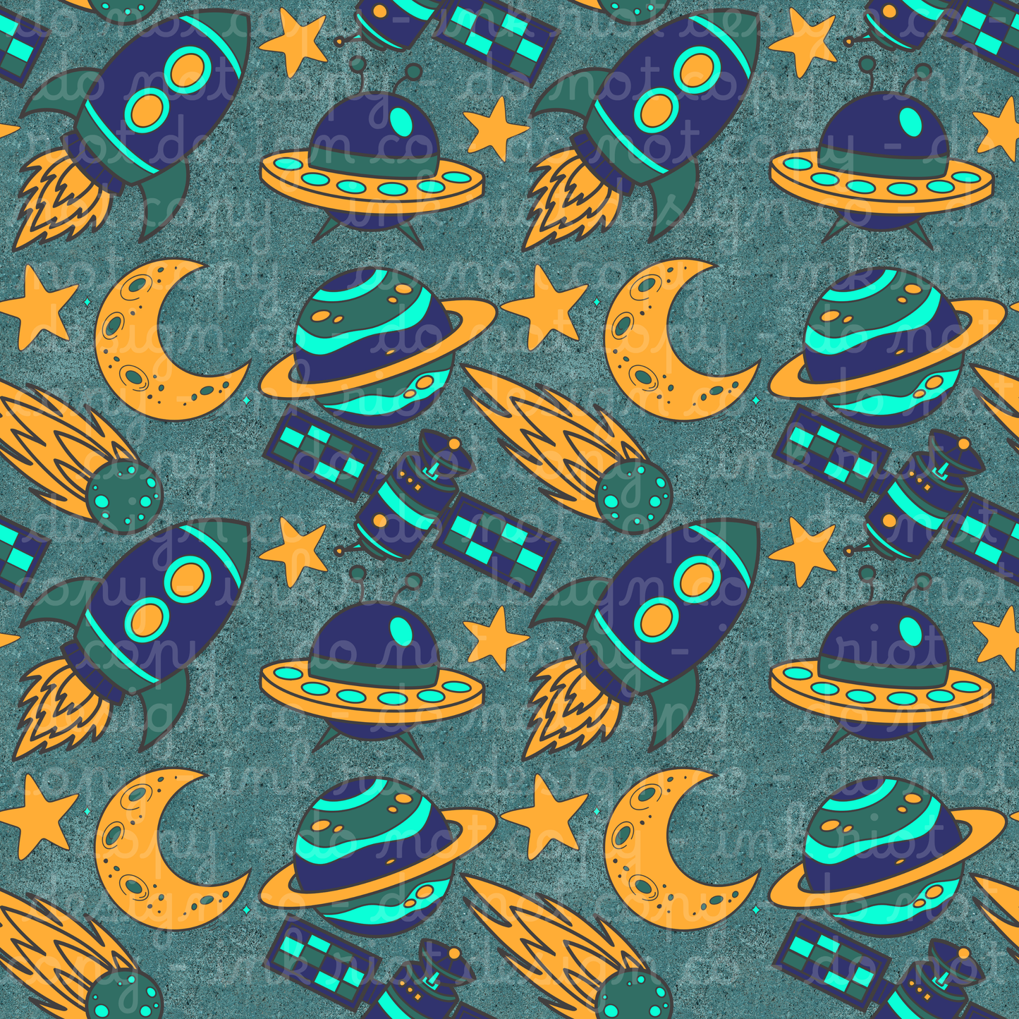 Teal Space Seamless