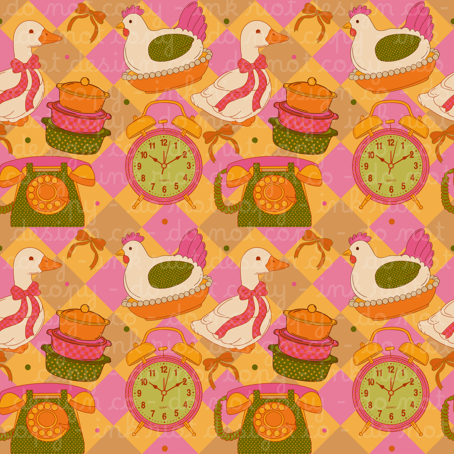 Vintage Hen Seamless