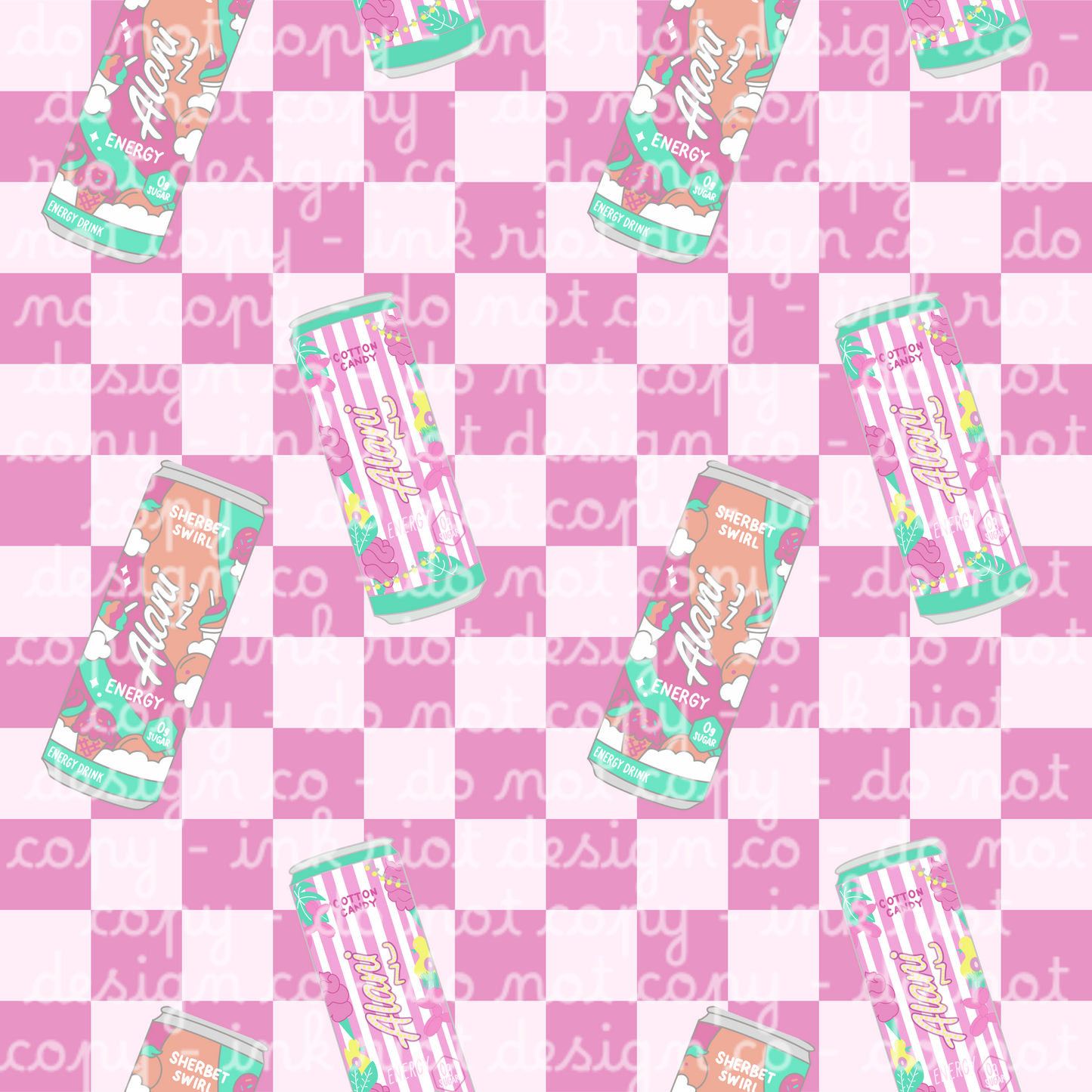 Pink Checker Energy Seamless