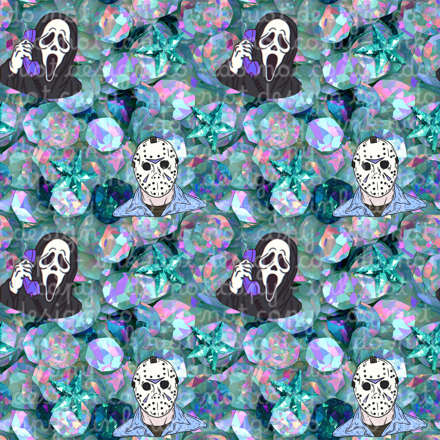 Scary Characters Sequin Seamless