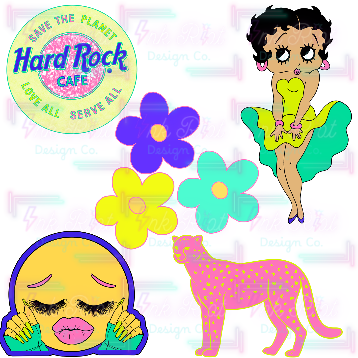 Neon Betty Clipart Bundle - COMMERCIAL USE ONLY
