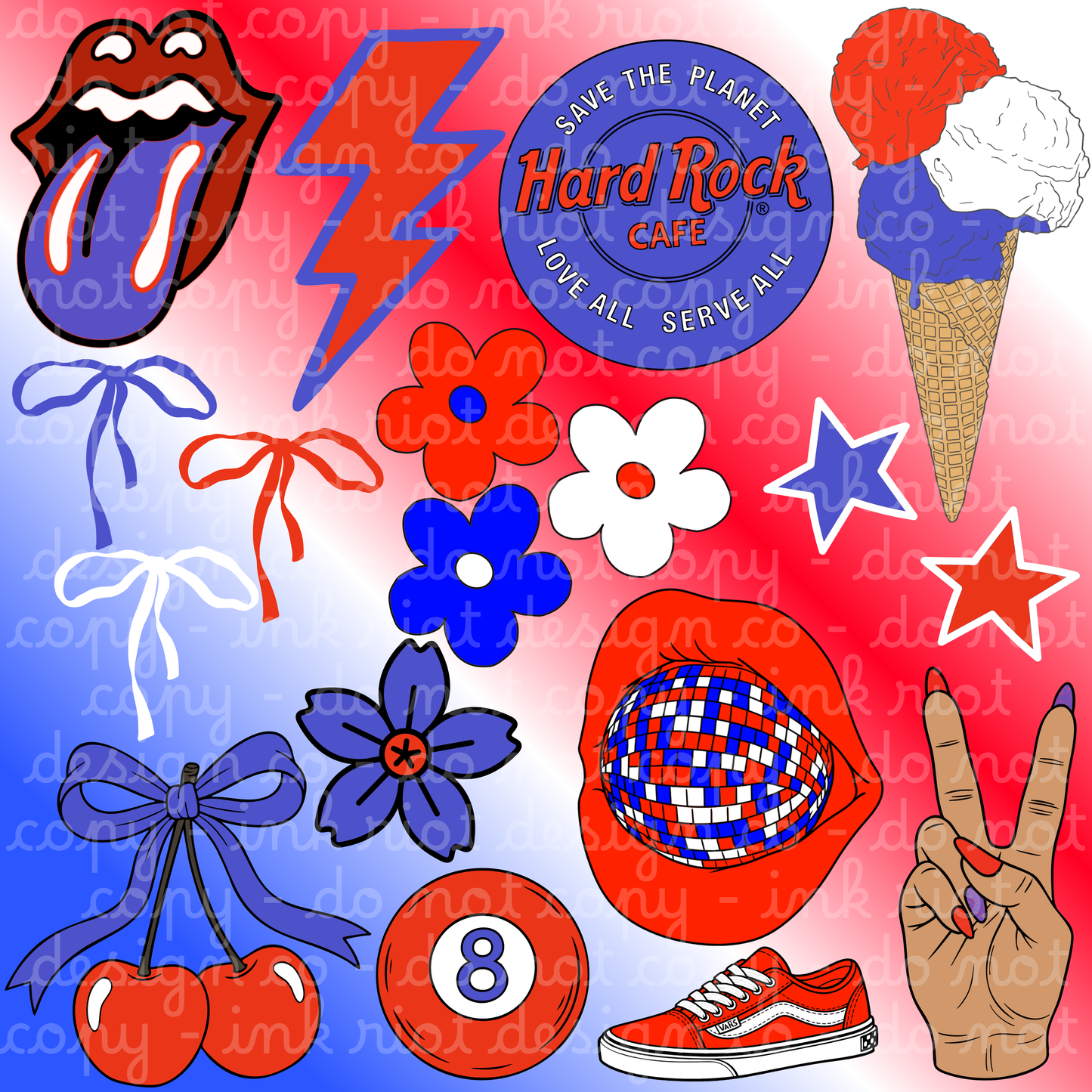 RWB Clipart Bundle - COMMERCIAL USE ONLY