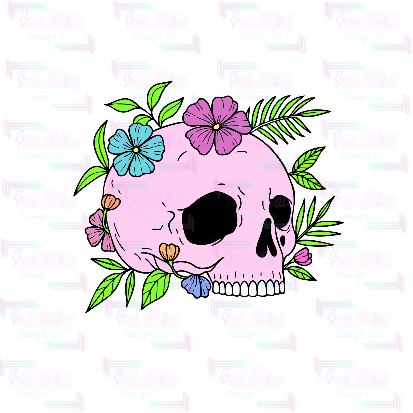 Pink Skull Clipart - COMMERCIAL USE ONLY