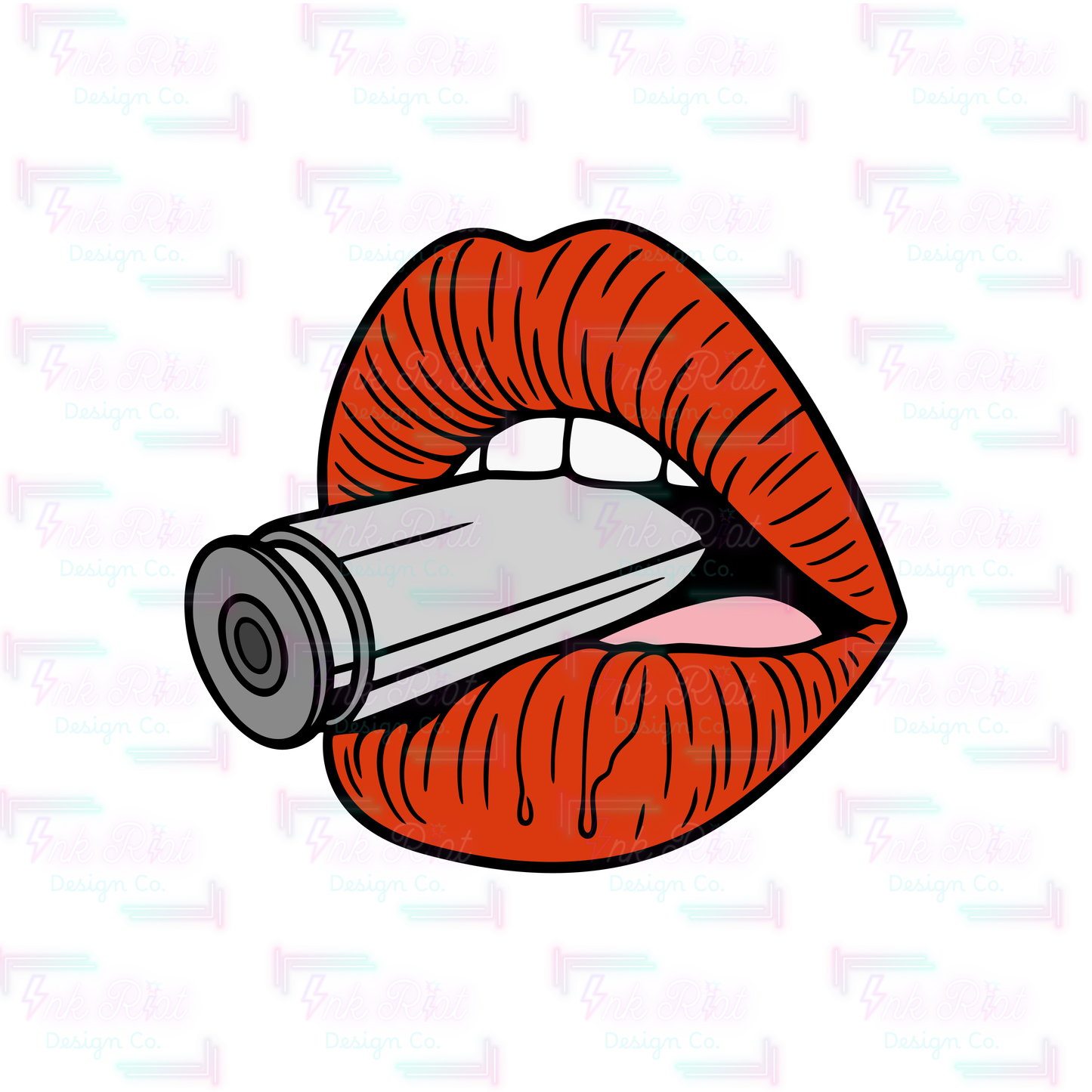 Lips & Bullet Clipart - COMMERCIAL USE ONLY
