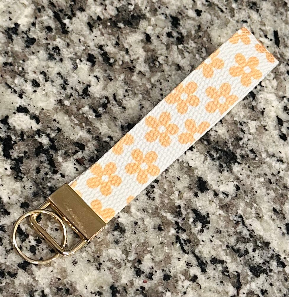 Yellow Floral Wristlet