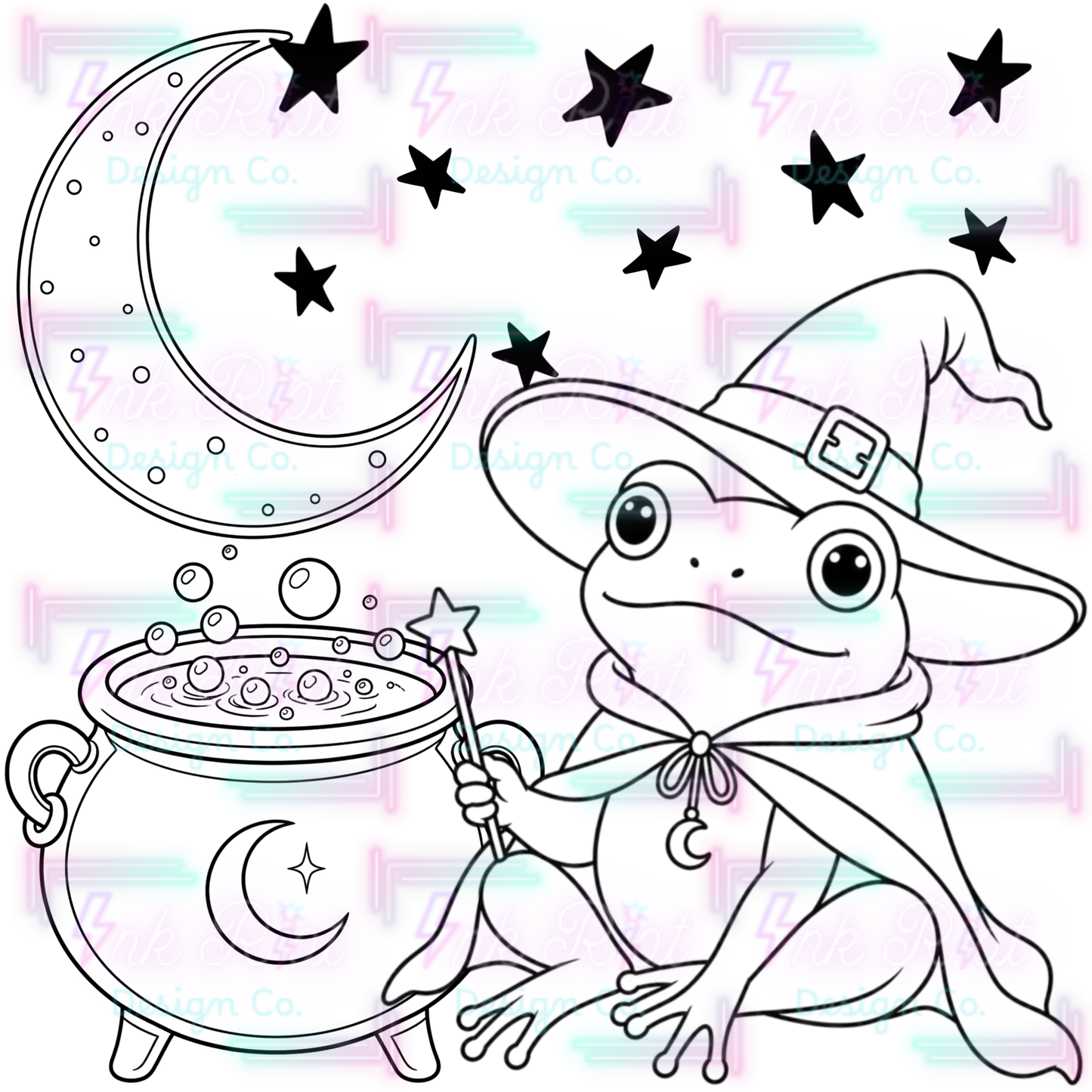 Witchy Frog Colorable PNG - EXCLUSIVE - NO CODES