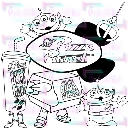 Pizza Aliens Colorable PNG - EXCLUSIVE - NO CODES