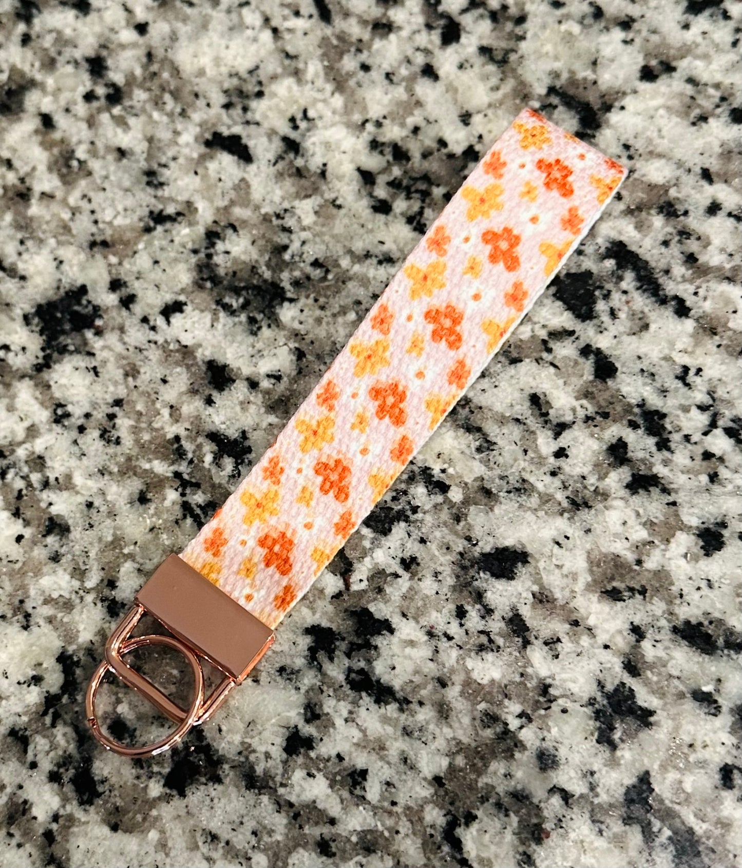 Orange & Yellow Floral Wristlet