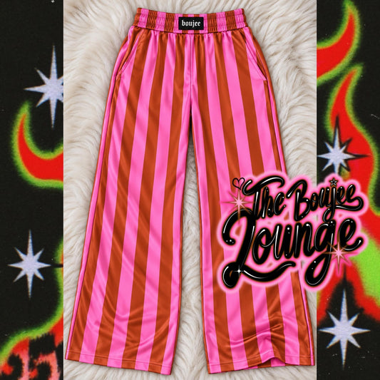 Boujee Lounge Pink Striped Pants Pre-Sale