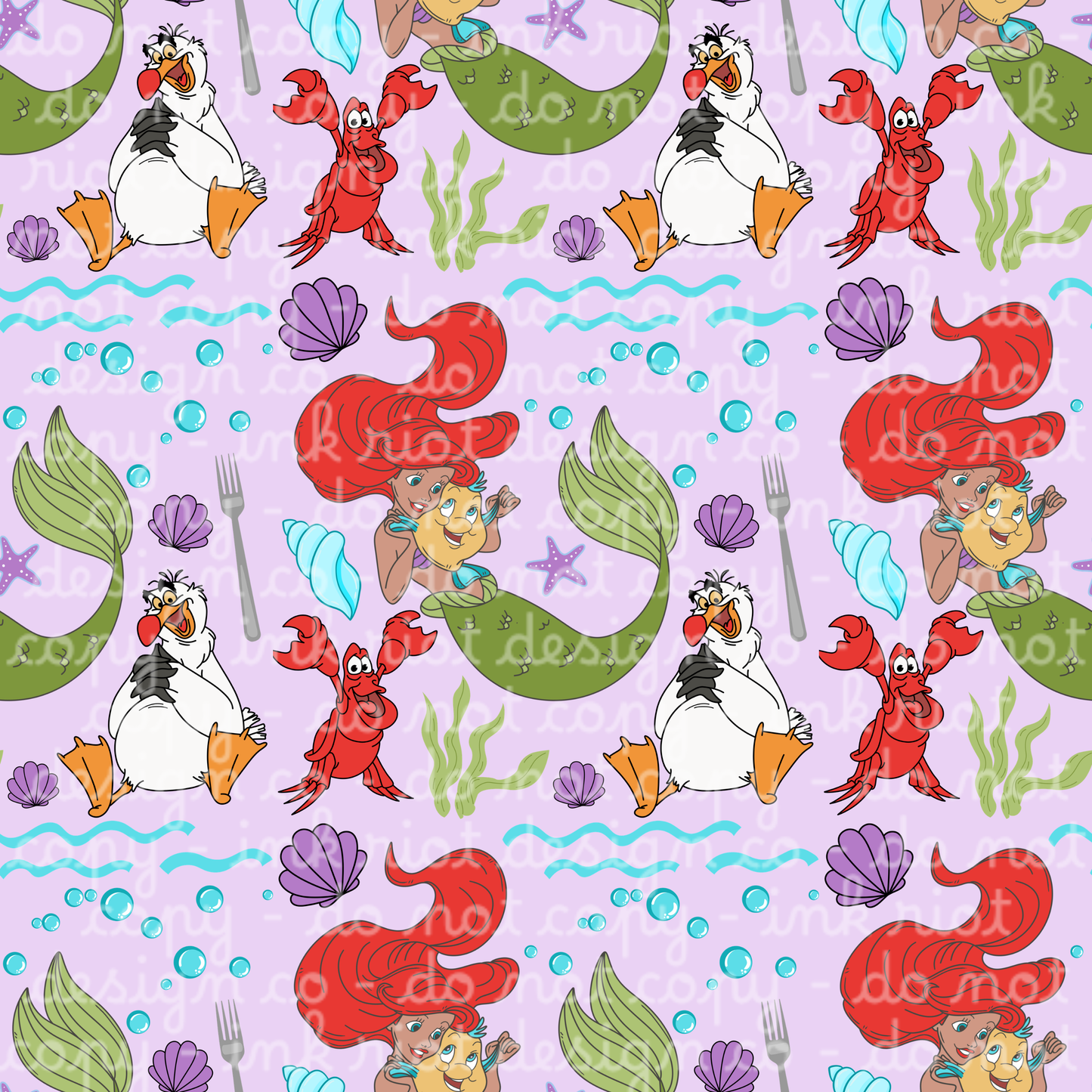 Purple Under the Sea Seamless
