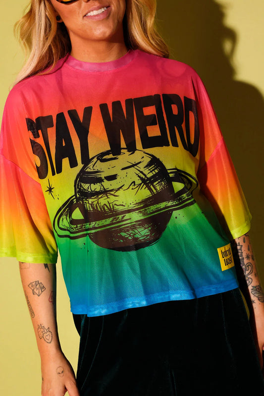 BT Stay Weird Oversized Mesh Top Pre-Sale