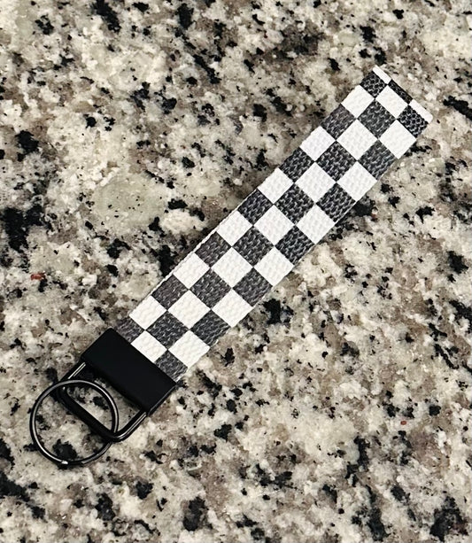 Black Checkered Wristlet