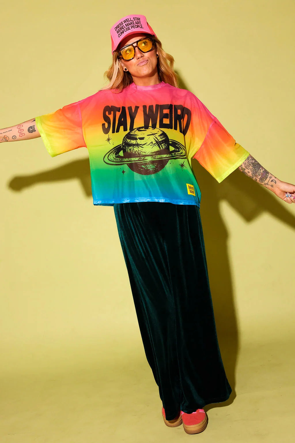 BT Stay Weird Oversized Mesh Top Pre-Sale