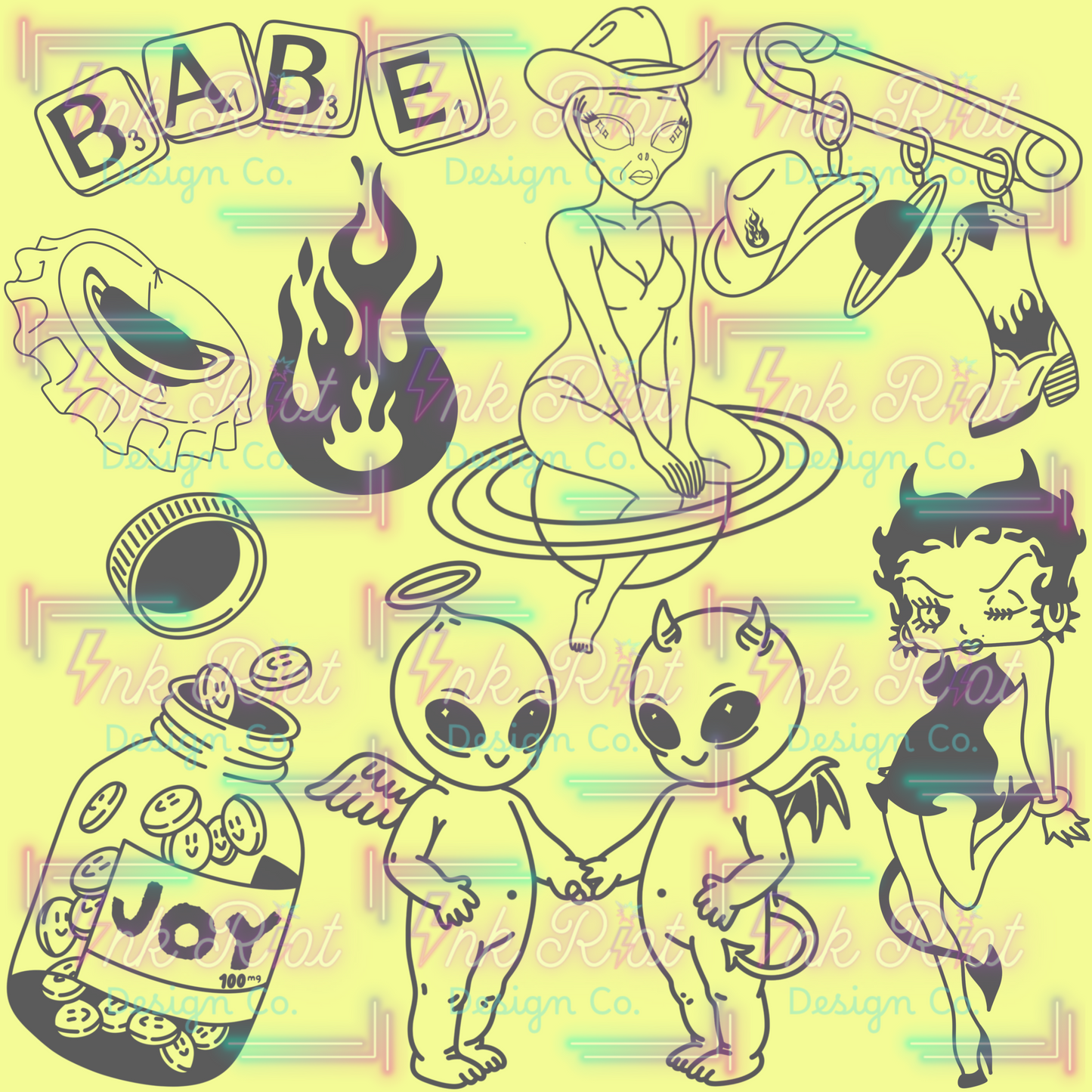 LIMITED - Galactic Babes Stamp Set - PROCREATE ONLY