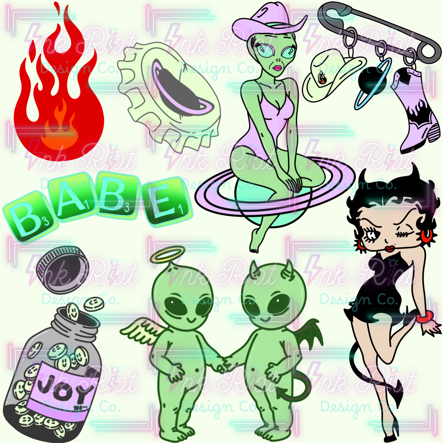 Galactic Babe Clipart Bundle - COMMERCIAL USE ONLY