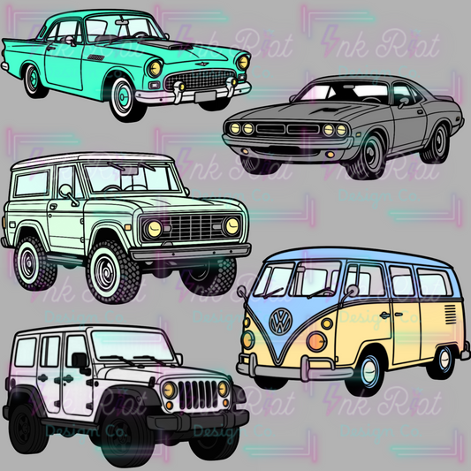 Vrooms Clipart Bundle - COMMERCIAL USE ONLY
