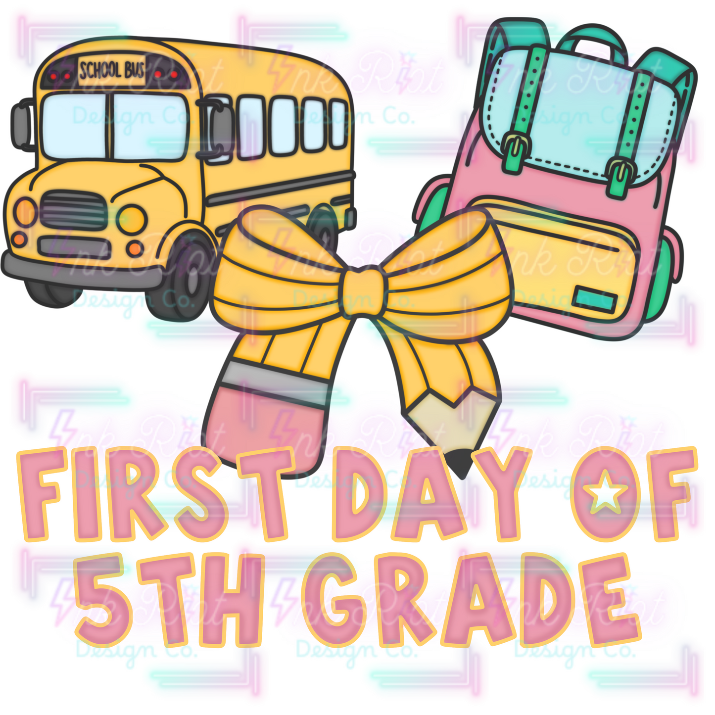 5th Grade Pink & Yellow PNG